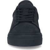 Manfield - Nubuck Sneakers - Zwart - Nubuck - Vetersluiting
