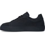 Manfield - Nubuck Sneakers - Zwart - Nubuck - Vetersluiting