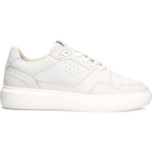 Manfield - Heren - Witte nubuck sneakers