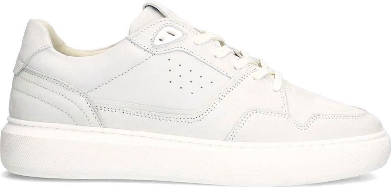 Manfield - Heren - Witte nubuck sneakers