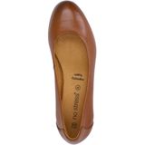Manfield - Cognacleren Pumps - Bruin - Leren - Met Memory Foam