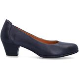No Stress - Leren Pumps - Donkerblauw - Blokhak