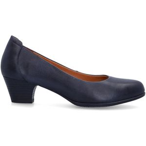 No Stress - Leren Pumps - Donkerblauw - Blokhak