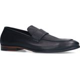 Manfield - Zwarte Leren Loafers - Hak 2 cm - Instapschoenen