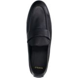 Manfield - Zwarte Leren Loafers - Hak 2 cm - Instapschoenen