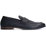 Manfield - Zwarte Leren Loafers - Hak 2 cm - Instapschoenen