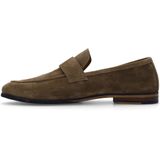 Manfield - Taupe Suède Loafers - Instapmodel - Heren Schoenen - Beige