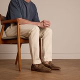 Manfield - Taupe Suède Loafers - Instapmodel - Heren Schoenen - Beige