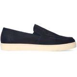 Manfield - Loafers - Donkerblauw - Suède - Platte Zool