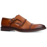 Manfield - Leren Gespschoenen - Cognac - Leer