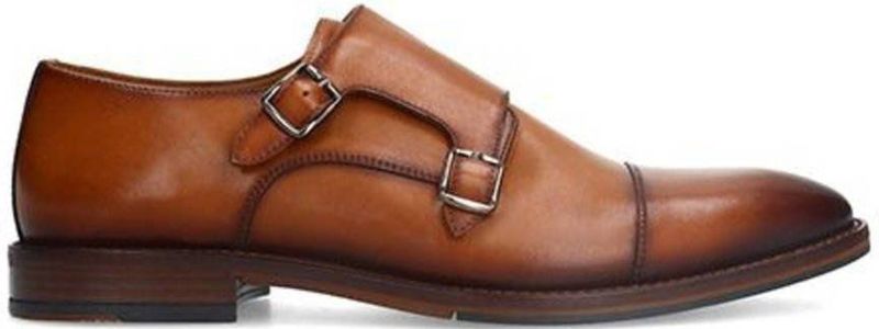 Manfield - Leren Gespschoenen - Cognac - Leer