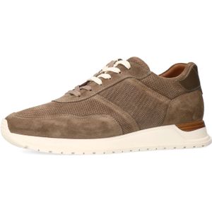 Manfield - Sneakers - Bruin - Suède - Platte Zool