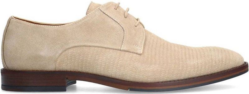 Manfield - Veterschoenen - Beige - Suède - Leer Voering