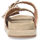 Manfield - Slippers - Beige - Suède - Verstelbare Gespsluitingen