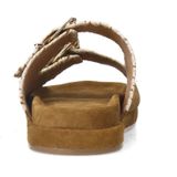 Manfield - Dames - Suède Slippers - Cognac - Suède Met Gesp