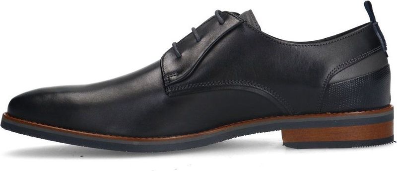 Van Lier - Heren - Zwarte Leren Veterschoenen - Platte Hak - Leer