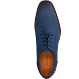 Van Lier - Heren - Blauwe Nubuck Veterschoenen - Leer - Bruin Detail