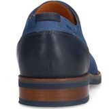 Van Lier - Heren - Blauwe Nubuck Veterschoenen - Leer - Bruin Detail