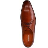 Van Lier - Heren - Cognac Leren Veterschoenen - Cognac - Leren