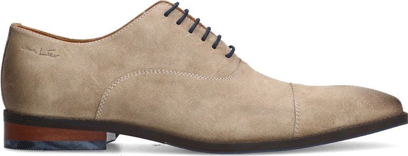 Van Lier - Heren - Taupe Suède Veterschoenen - Suède
