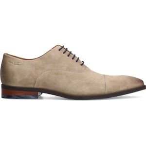 Van Lier - Heren - Taupe Suède Veterschoenen - Suède - Platte Hak 2 cm