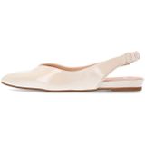 Manfield - Dames - Off White Glanzende Leren Slingbacks
