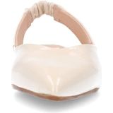 Manfield - Dames - Off White Glanzende Leren Slingbacks