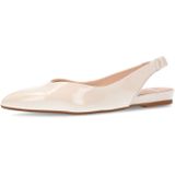 Manfield - Dames - Off White Glanzende Leren Slingbacks