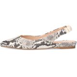 Manfield - Slingsbacks - Grijs - Leer - Slangenprint - Elastische Sluiting