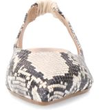 Manfield - Slingsbacks - Grijs - Leer - Slangenprint - Elastische Sluiting