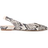 Manfield - Slingsbacks - Grijs - Leer - Slangenprint - Elastische Sluiting