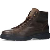 Manfield - Veterboots - Donkergrijs - Leer - Profielzool