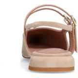 Manfield - Dames - Slingbacks - Beige - Suède - Dubbele Bandjes