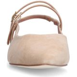 Manfield - Dames - Slingbacks - Beige - Suède - Dubbele Bandjes