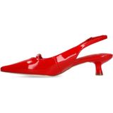 Manfield - Slingbackpumps - Rood - Leer