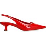 Manfield - Slingbackpumps - Rood - Leer