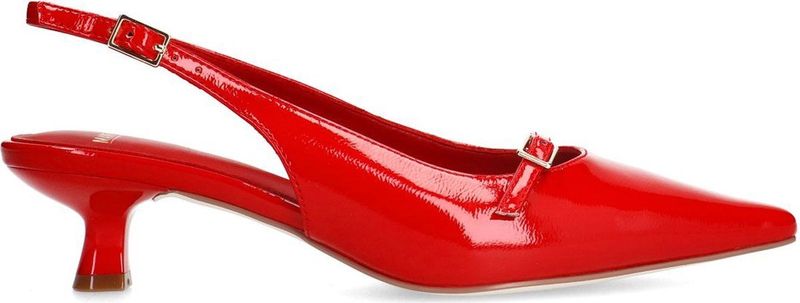 Manfield - Slingbackpumps - Rood - Leer