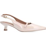 Manfield - Beige Slingback Pumps - Leer - Hak 5 cm