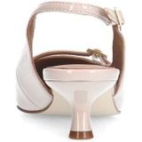 Manfield - Beige Slingback Pumps - Leer - Hak 5 cm