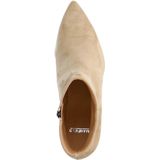 Manfield - Beige Suède Enkellaarsjes met Hak