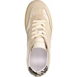 Manfield - Dames - Gouden leren sneakers met zebra details