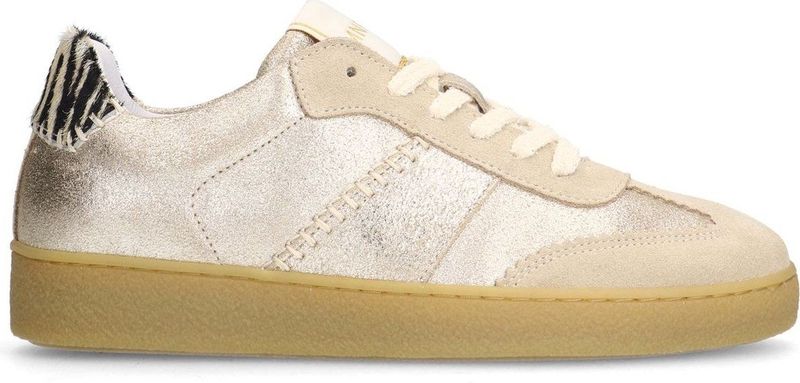 Manfield - Leren Sneakers - Goud - Leer