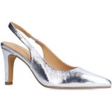 Manfield - Zilveren Slingback Pumps - Grijs - Leer