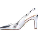 Manfield - Zilveren Slingback Pumps - Grijs - Leer
