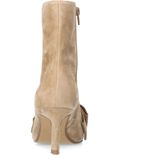 Manfield - Dames - Beige Enkellaarsjes - Suède - Met Hak