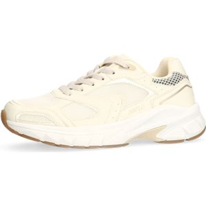 Manfield - Chunky Sneakers - Ecru - Textiel en Imitatieleer