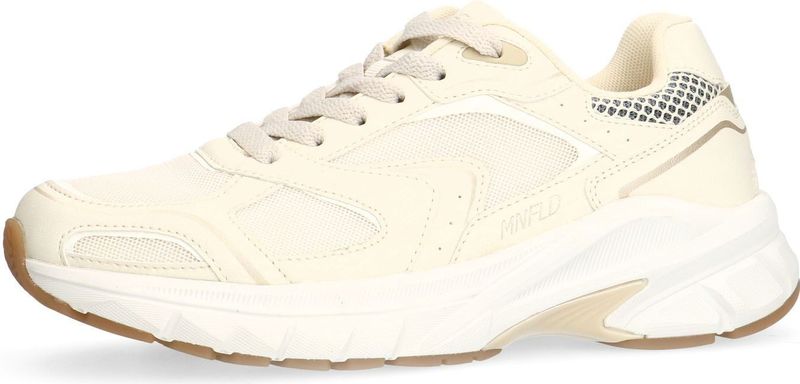 Manfield - Chunky Sneakers - Ecru - Textiel en Imitatieleer