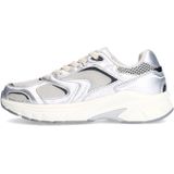 Manfield - Chunky Sneakers - Zilver - Textiel en Imitatieleer