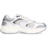Manfield - Chunky Sneakers - Zilver - Textiel en Imitatieleer