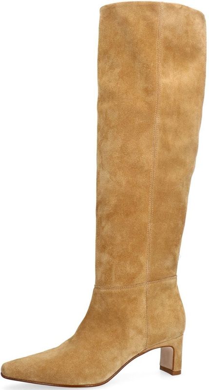 Manfield - Hoge Laarzen - Beige - Suède
